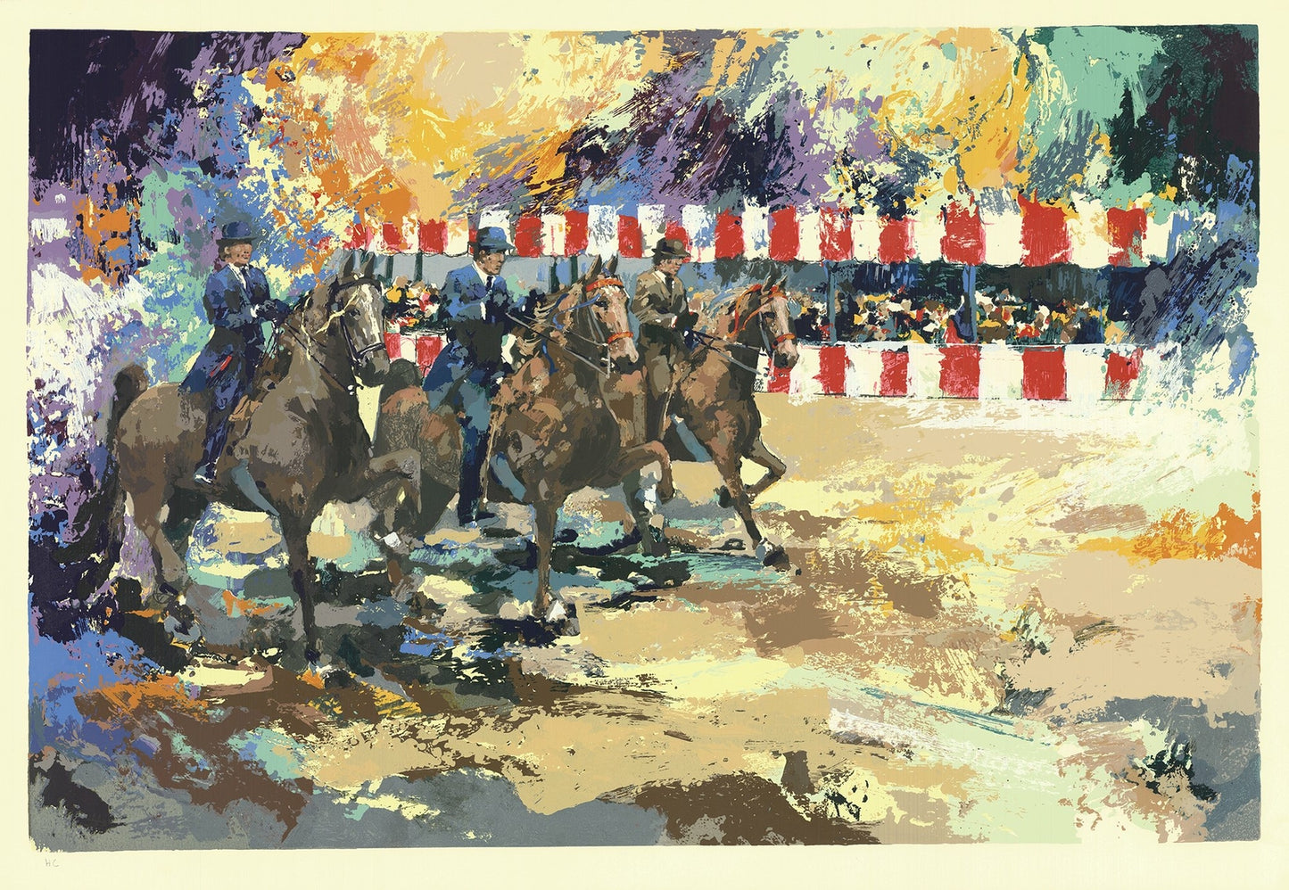 Wayland Moore Equestrian Extravaganza " Serigraph Contemporary M