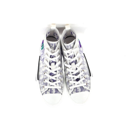 Christian Dior X Kenny Scharf Men'S B23 High-Top Sneakers Oblique Coated Canvas