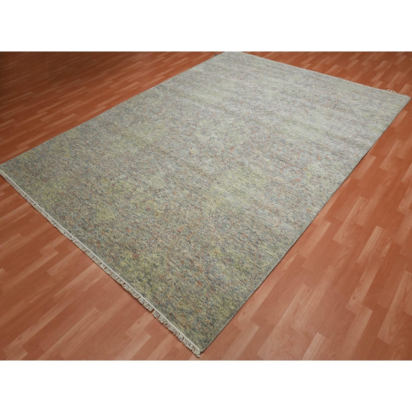 8'10"X12' Colorful Modern Salt And Pepper Design Wool Hand Knotted Rug