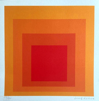Josef Albers Lithograph Coa Hand-Numbered Signed O.P. Stamp