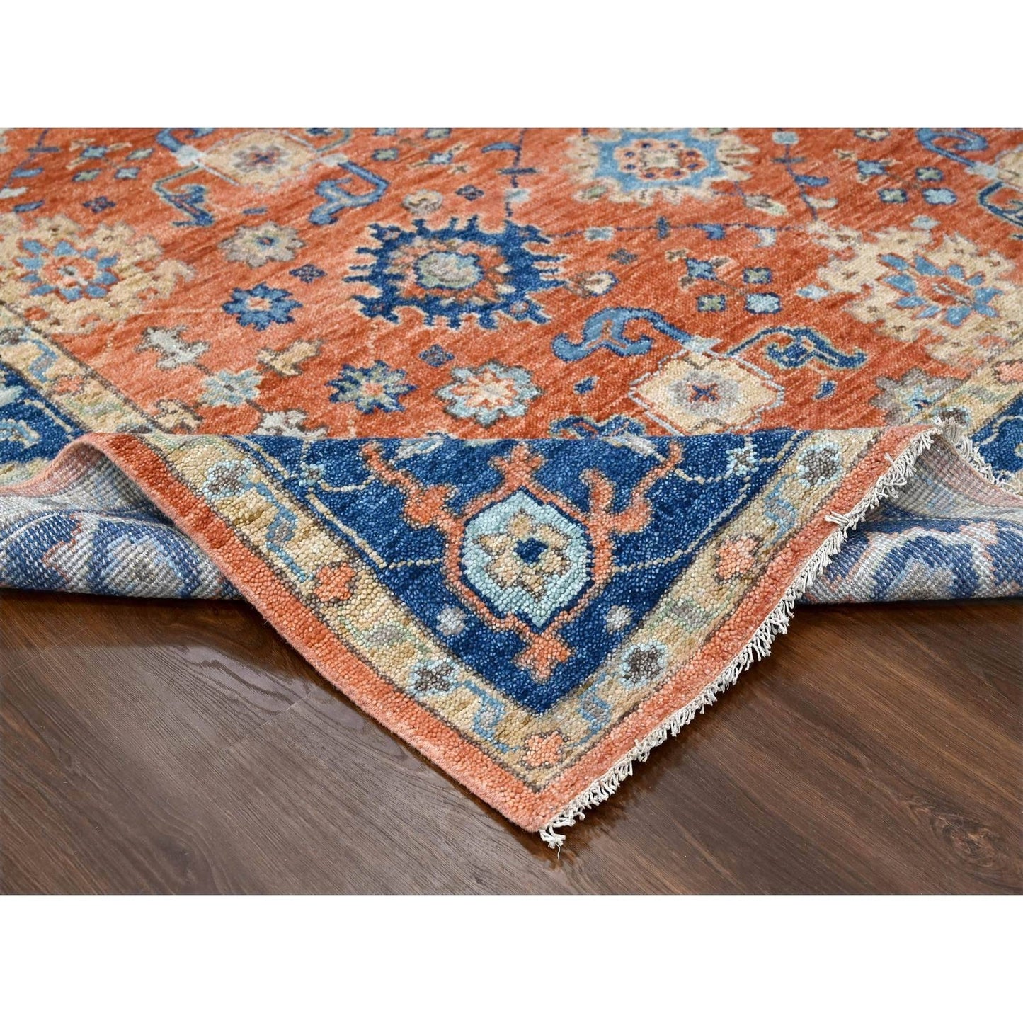 9'10"X14' Rust Orange Mahal Design Wool Hand Knotted Oriental Rug