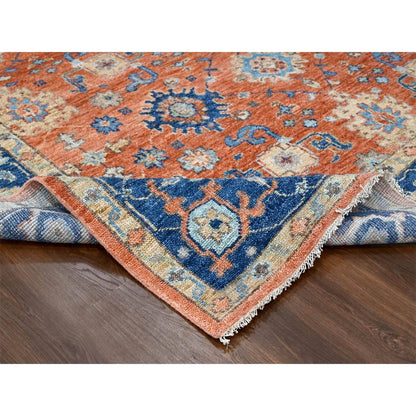 9'10"X14' Rust Orange Mahal Design Wool Hand Knotted Oriental Rug