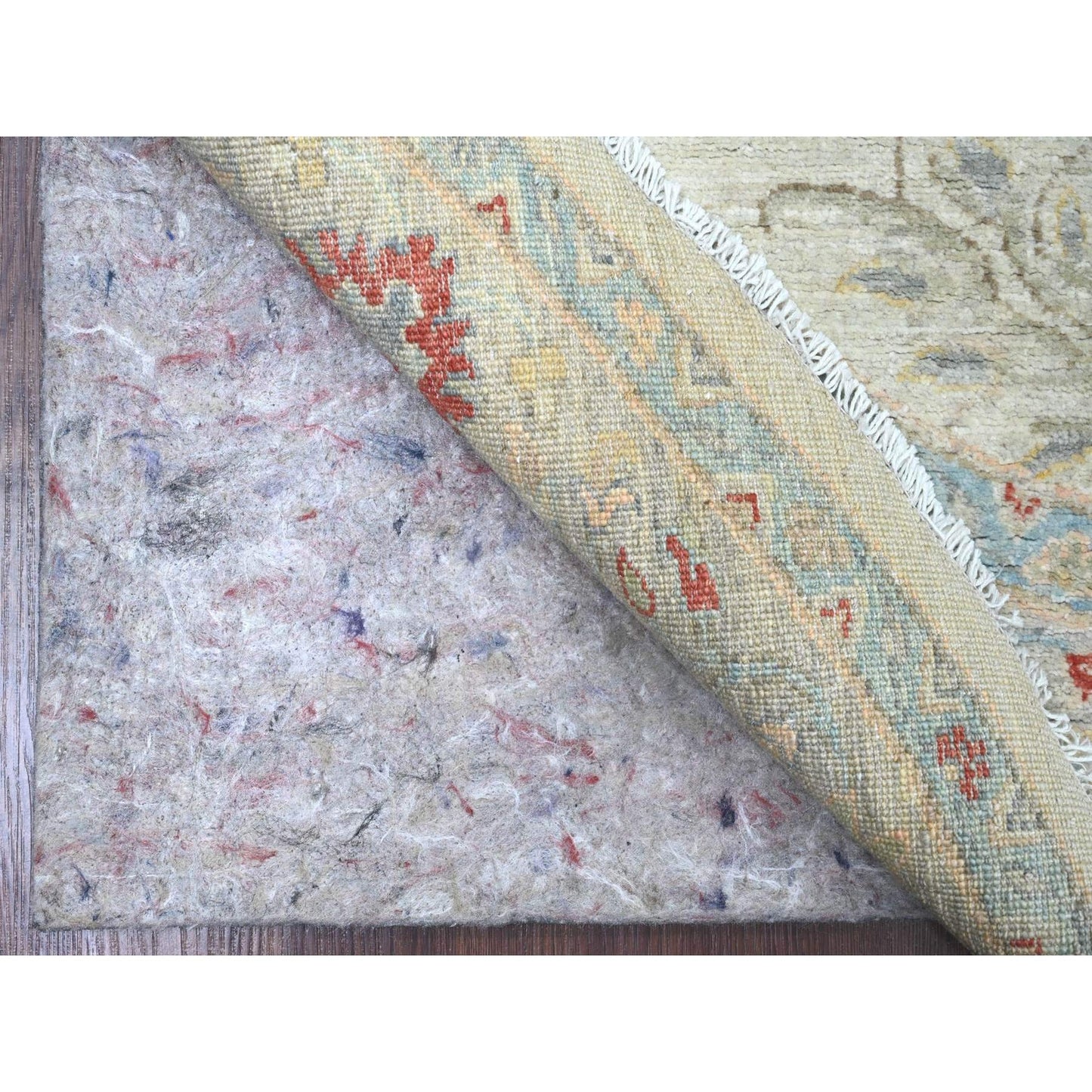 Rug 6'x6' White Heriz All Over Design Wool Hand Knotted Round Oriental