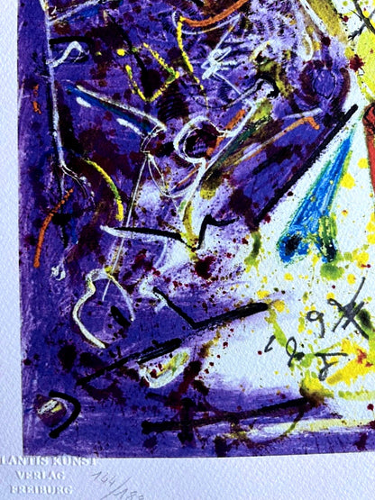 Jackson Pollock Action Painting Coa Signed Numbered By Hand (In 180 Ex)
