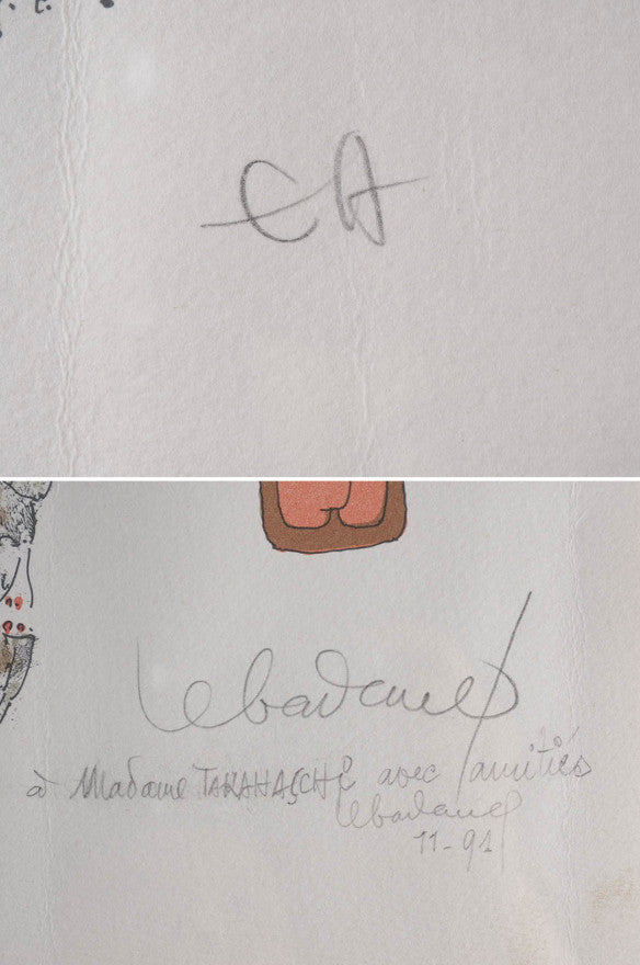 Ho Lebadang Procession Embossed Lithograph Ea Signed Dedication W/ Case 73Cm