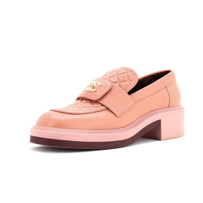 Chanel Women'S Cc Loafers Quilted Leather