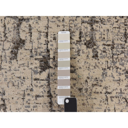 6'X9' Oyster Gray Fossil Design All Wool Hand Knotted Modern Oriental Rug