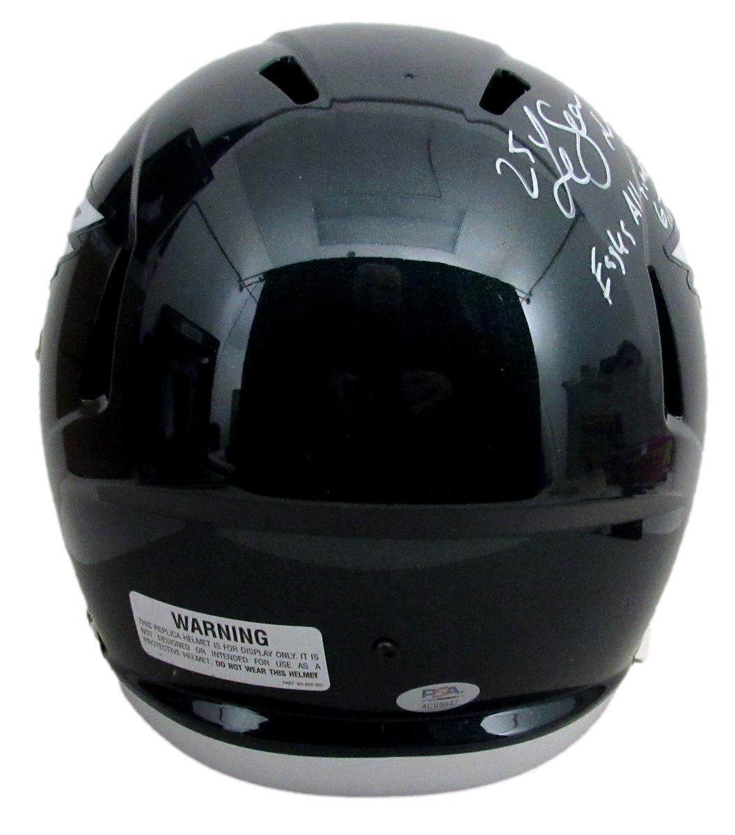Lesean Mccoy Signed/Inscr Eagles Green Speed Full Size Replica Helmet Psa 193325