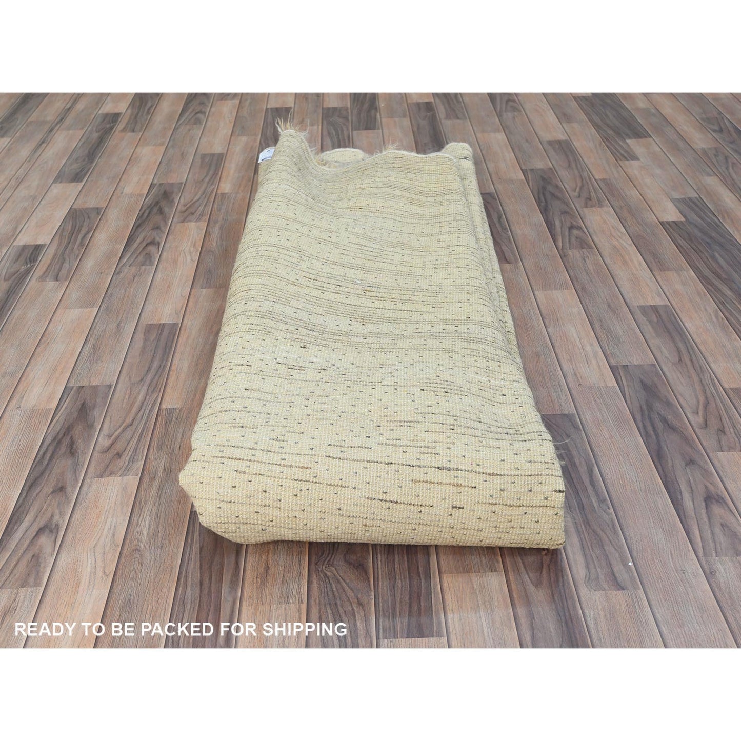 10'1"X10'1" Bone Ivory Wool Hand Knotted Moroccan Berber Round Rug