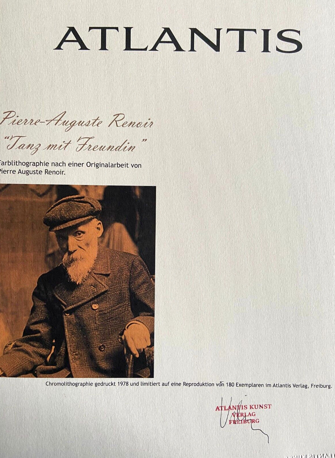 Pierre-Auguste Renoir Lithograph Coa Signed Numbered