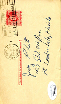 Carl Hubbell Autographed Government Postcard (Jsa)
