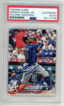 Ronald Acuna Jr. 2018 Topps Autographed Card Psa Authentic Auto