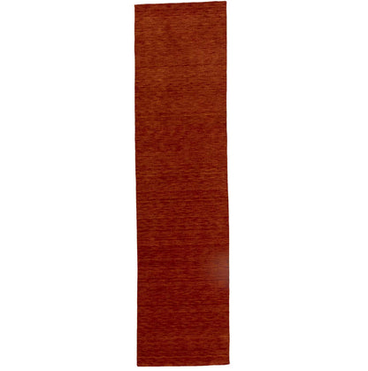 Orange Red Solid Design Hand-Loomed 3X10 Gabbeh