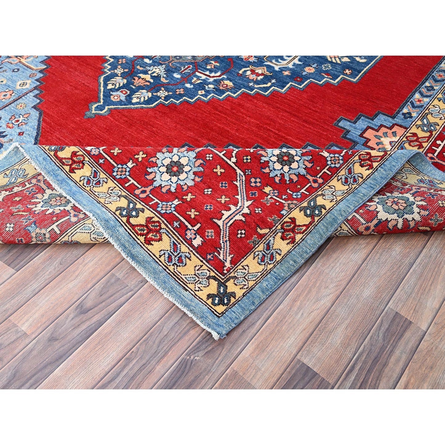 8'10"X12' Tomato Red Afghan Heris Seeripe Bakshaish Design 100% Wool Rug