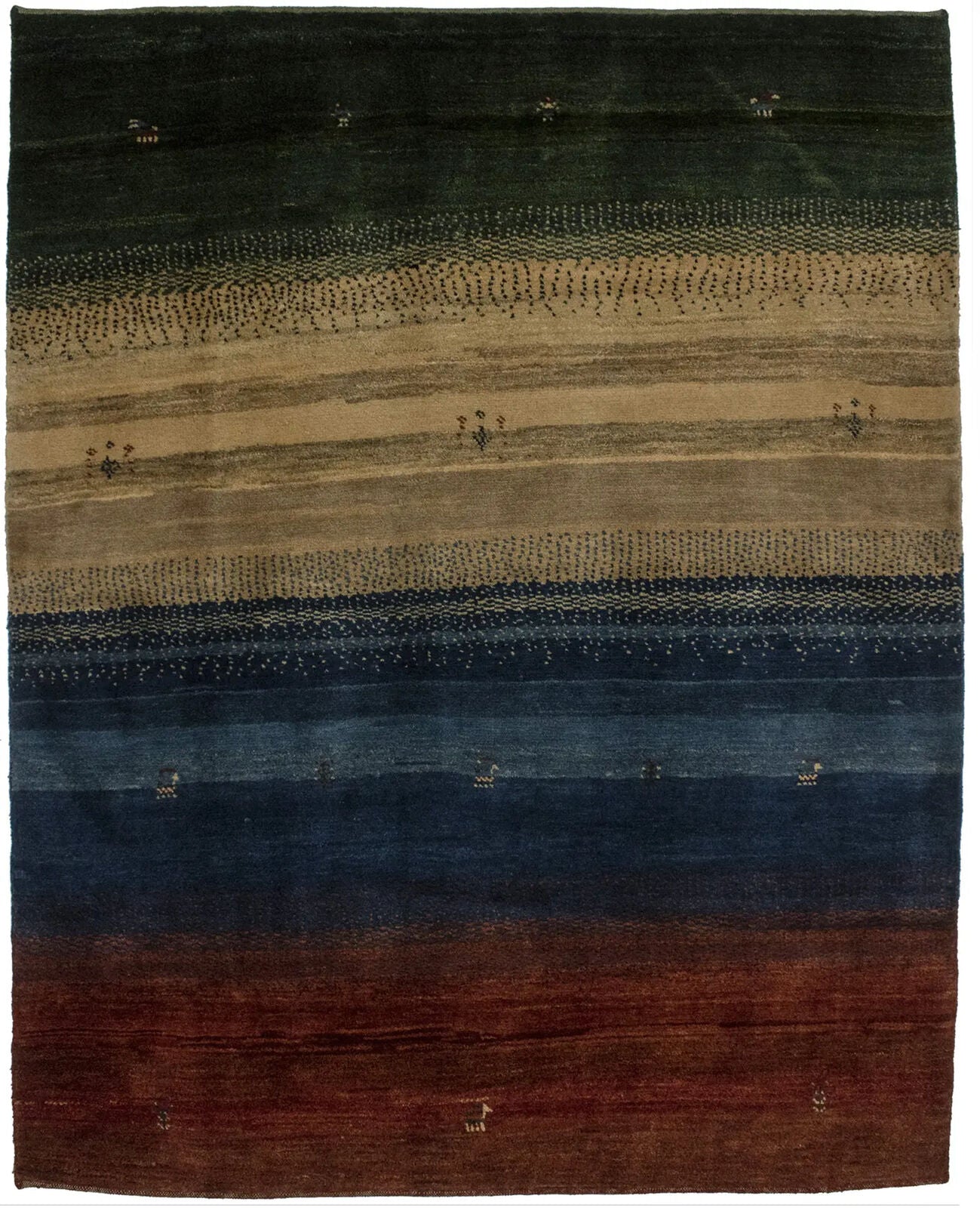 Multicolor Plush Modern Tribal Gabbeh Area Rug