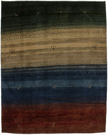 Multicolor Plush Modern Tribal Gabbeh Area Rug
