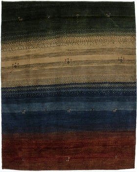 Multicolor Plush Modern Tribal Gabbeh Area Rug