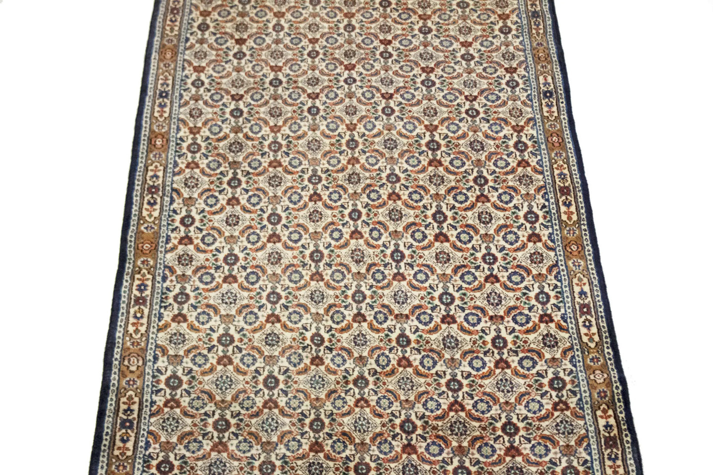 3'4X8'5 Rare Handmade Oriental Runner Rug Allover Design Perfect Home Decor