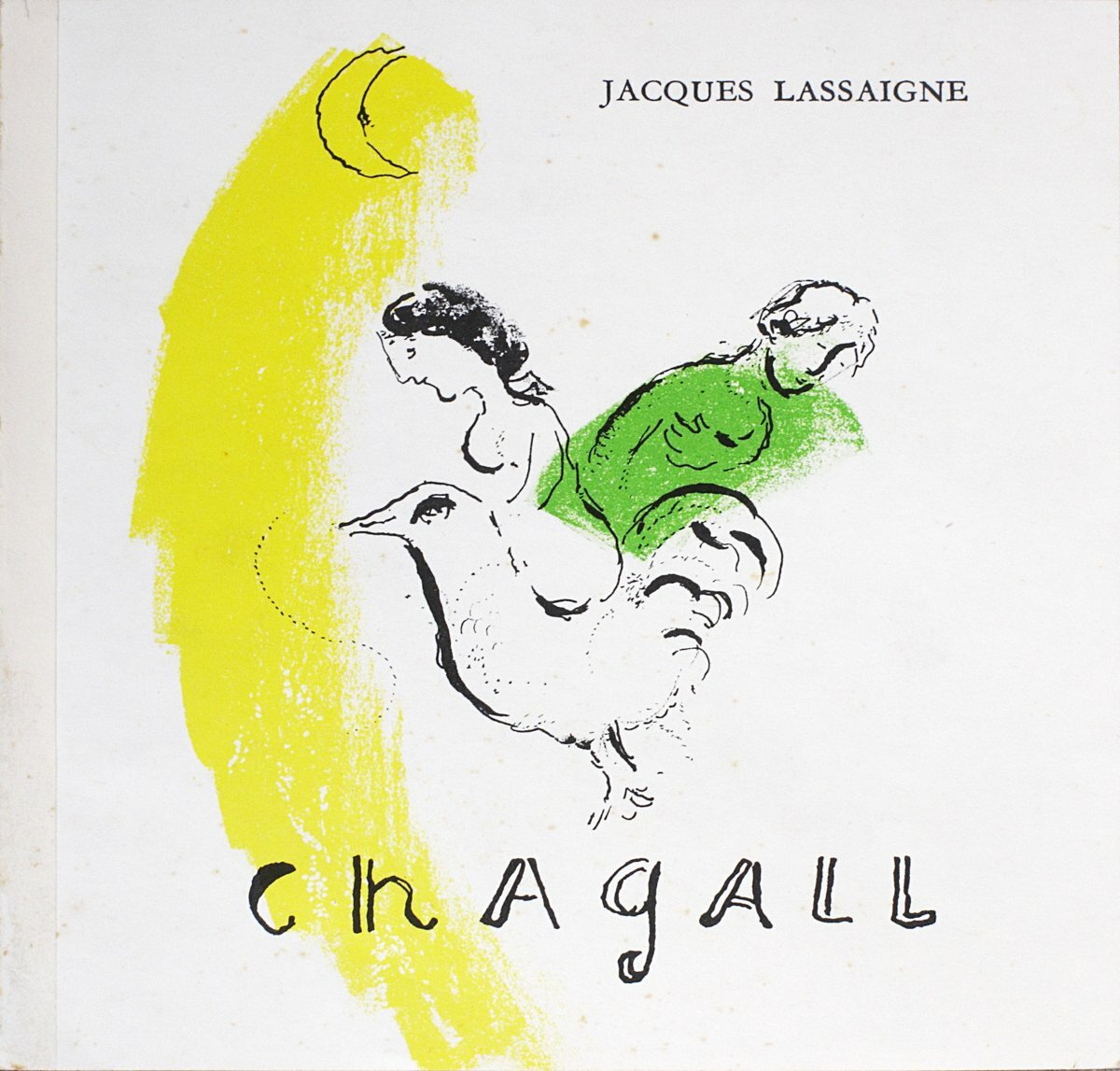 Marc Chagall Rooster With Crescent " Lithograph Modernism Yellow Whi