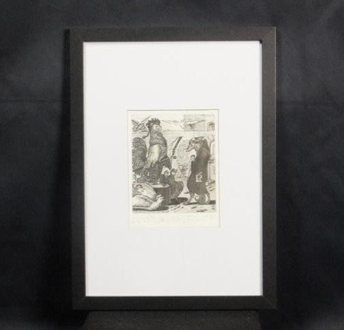 Nikolai Yanakiev Bulgaria "Exlibris For W.Feliers" Etching 1991 Ea Signed Framed