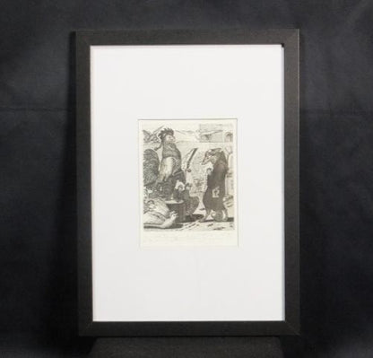 Nikolai Yanakiev Bulgaria "Exlibris For W.Feliers" Etching 1991 Ea Signed Framed