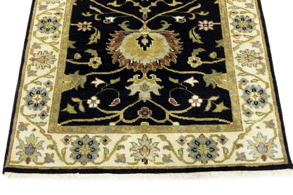 Handmade Black Osh Chobi Peshawar Rug Small