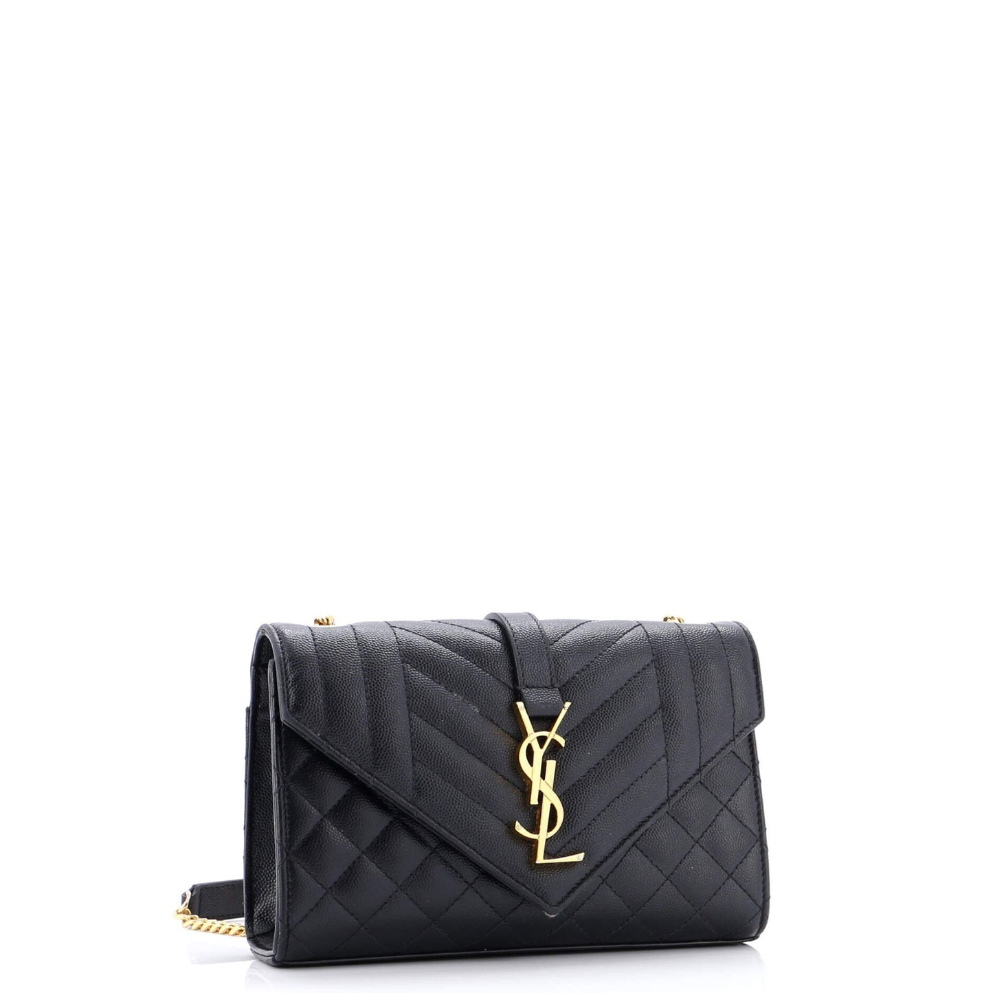 Saint Laurent Classic Monogram Envelope Satchel Mixed Matelasse Leather Small