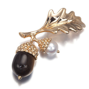 Mikimoto Brooch Tiger'S Eye Akoya Pearl 5.0Mm