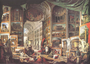 Paolo Pannini Galleria Con Vedute Di Roma Antica 