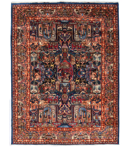 One-Of-A-Kind Semi-Antique Oriental Rug Navy Blue