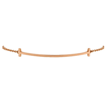 Tiffany & Co. T Smile Chain Bracelet 18K Rose Gold Medium