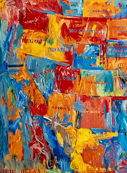 Jasper Johns ' Map ' Lithograph Coa Numbered Hand
