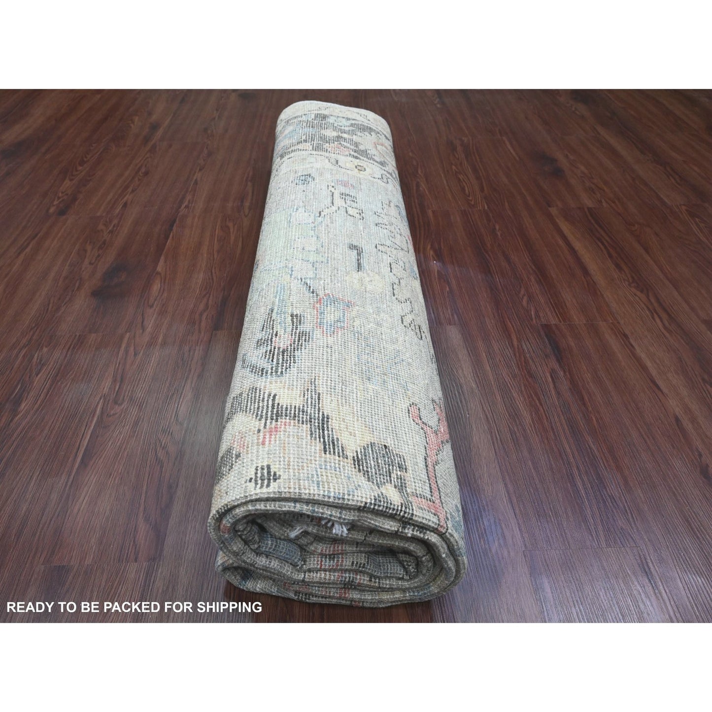 8'2"X9'8" Brown Afghan Angora Oushak Pure Wool Hand Knotted Oriental Rug