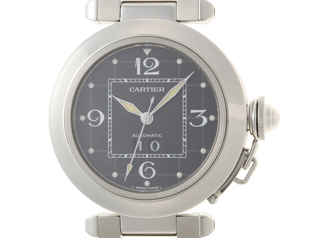 Cartier Pasha C Big Date W31053M7 Black Automatic, Serviced And Polished