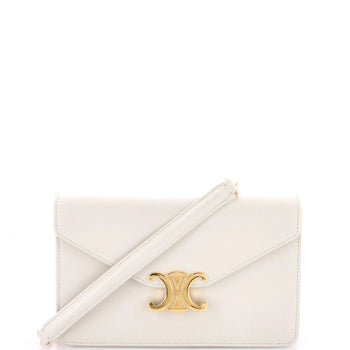 Celine Margo Triomphe Wallet On Chain Leather