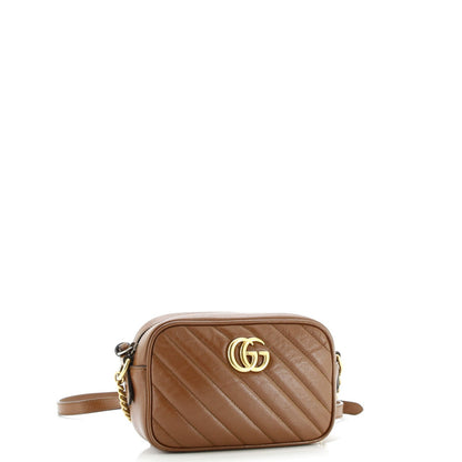 Gucci Gg Marmont Shoulder Bag Diagonal Quilted Leather Mini