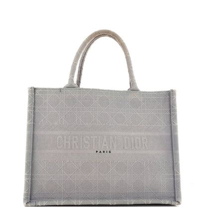 Christian Dior Book Tote Cannage Embroidered Canvas Medium