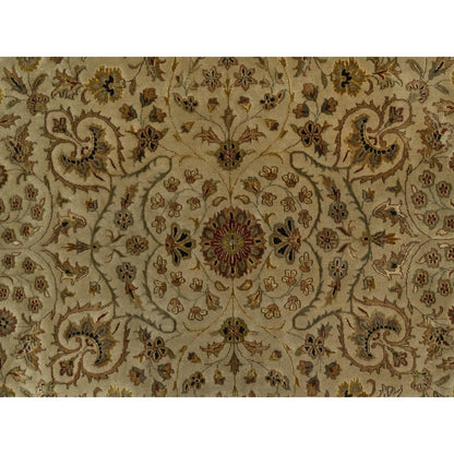 8'X10' Brown Kishoon Design New Zealand Wool With Silk Hand Knotted Rug