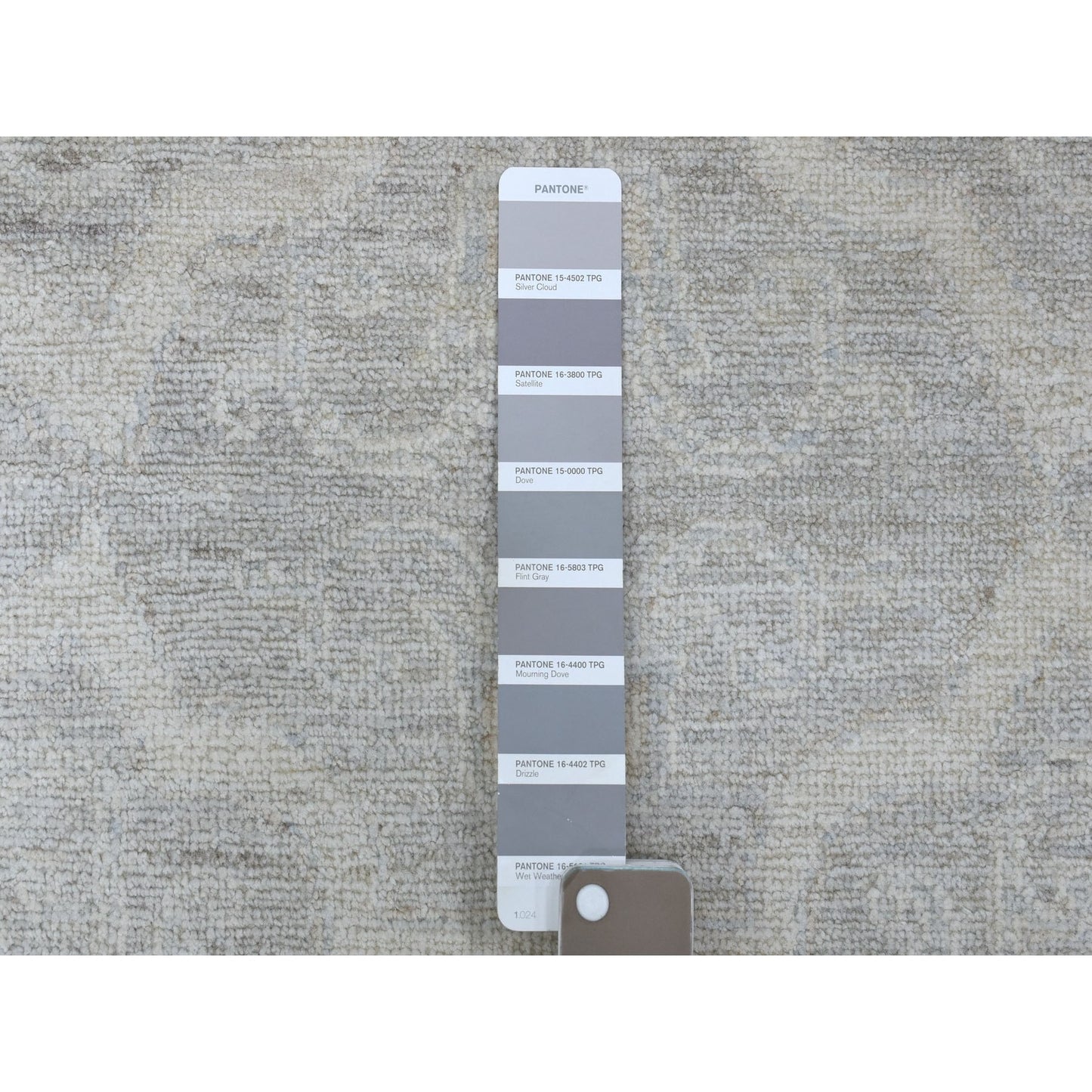 8'x9'9" Ivory White Wash Peshawar Natural Wool Hand Knotted Oriental Rug