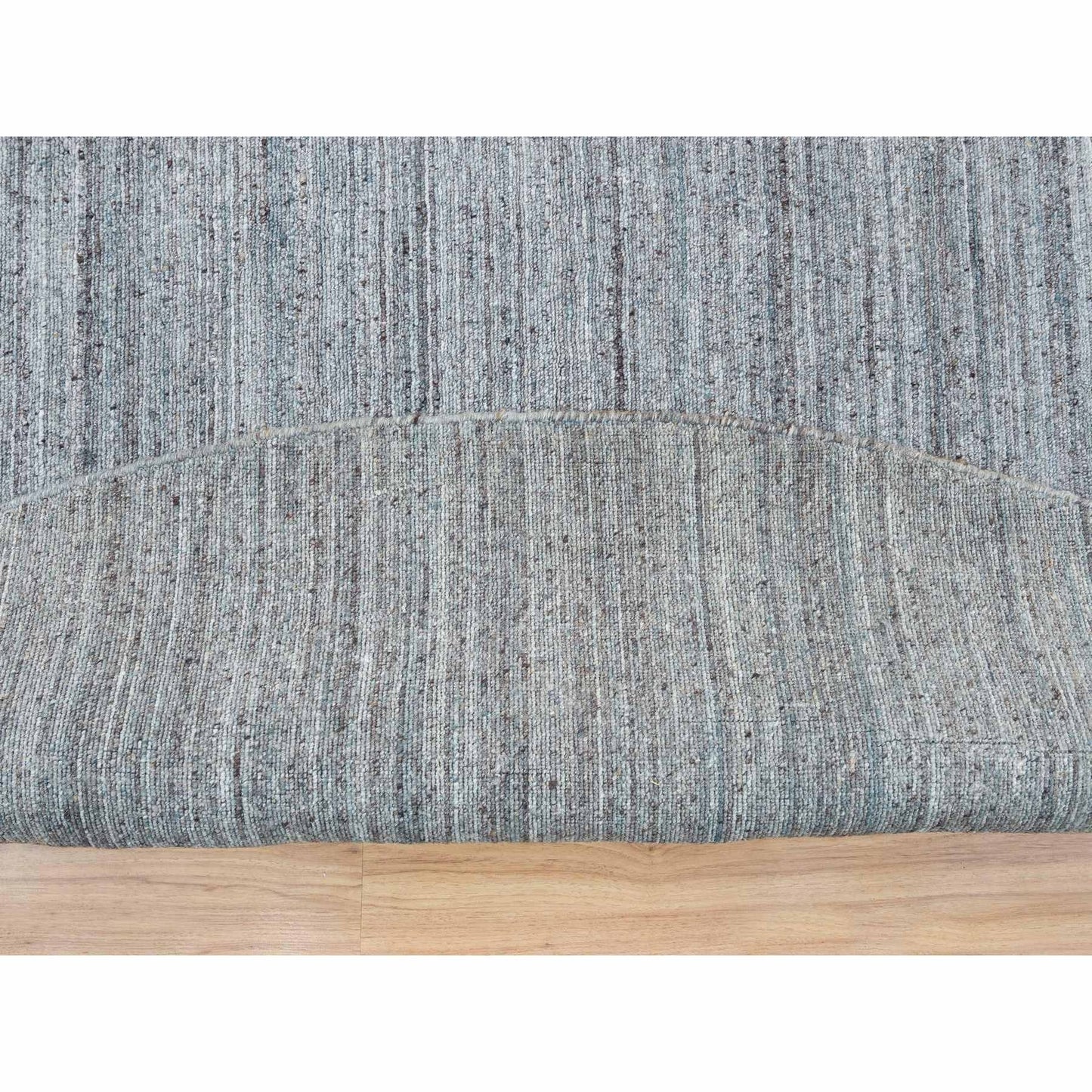 11'10"X11'10" Gray Hand Loomed Modern Design Wool Round Oriental Rug