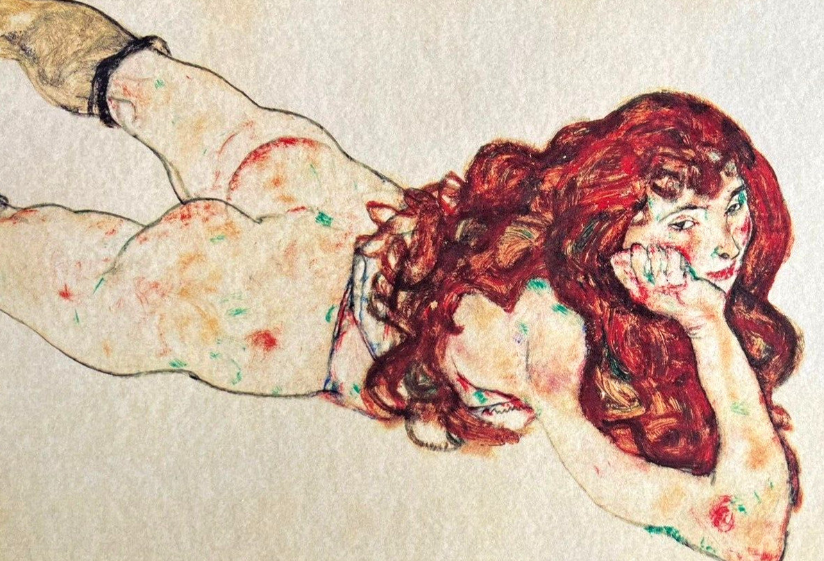 Egon Schiele Lithograph From An Painting Coa Signed In Pen Numbered