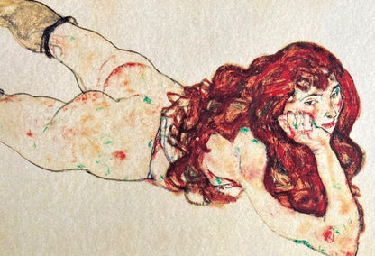 Egon Schiele Lithograph From An Painting Coa Signed In Pen Numbered