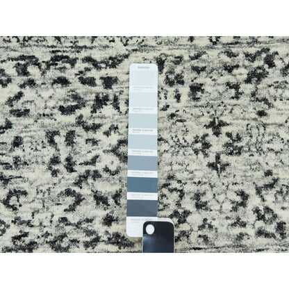 8'X9'10" White Undyed 100% Wool Hand Knotted Mamluk Dynasty Design Rug