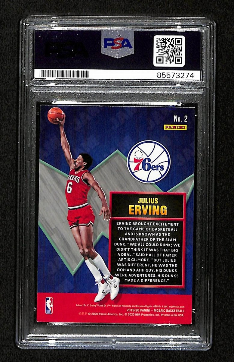 Julius Erving HOF Signed/ Autographed On Card 2019 Panini Card #2 PSA/ DNA 198761