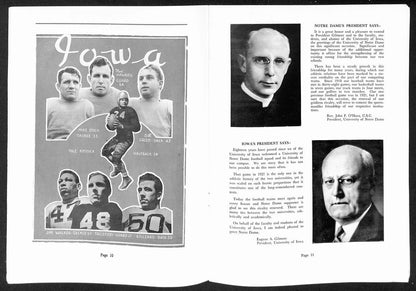 1939 Iowa Vs Notre Dame Vintage College Football
