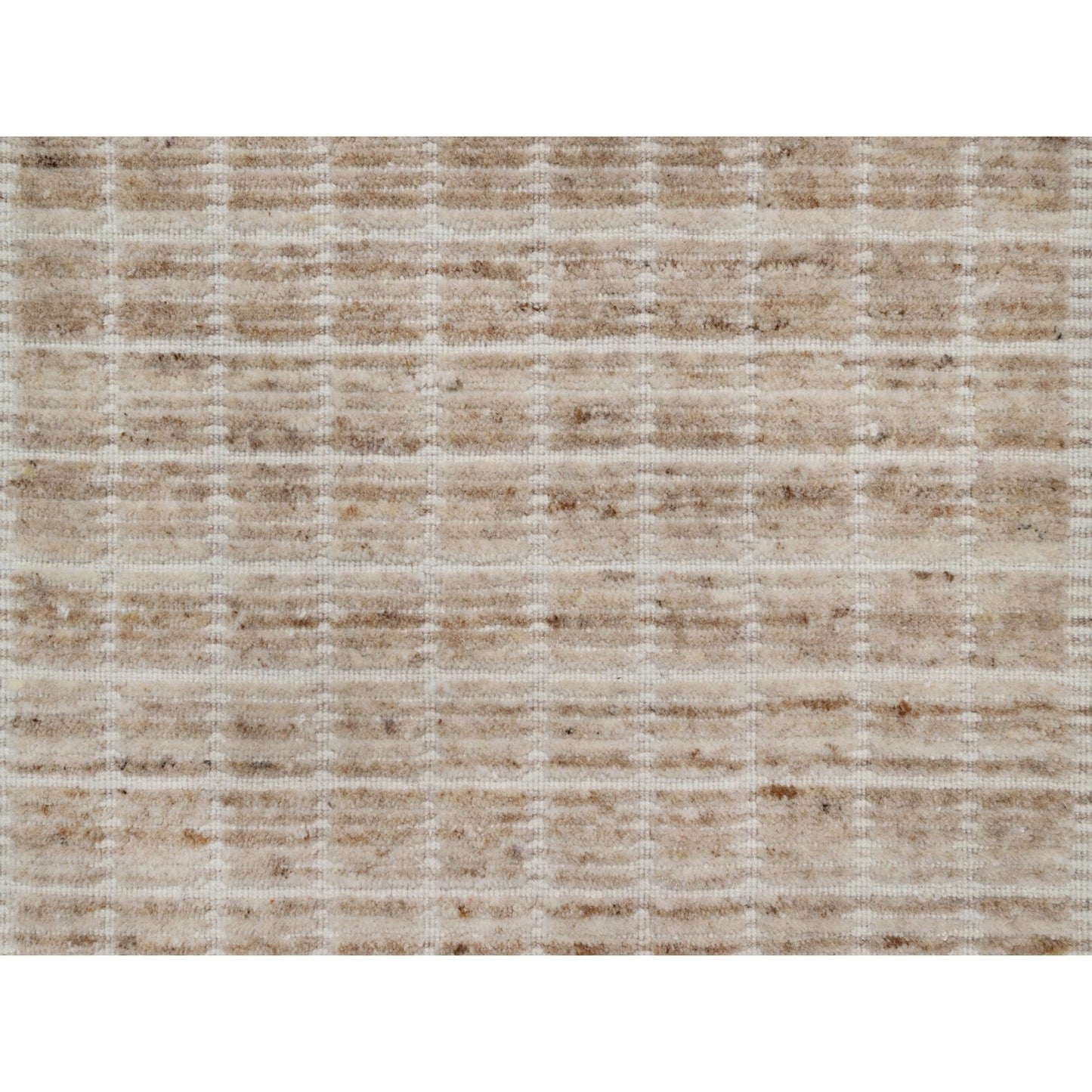 2'2"X3'1" Brown Modern Plain Decor Box Design Wool Loomed Knotted Mat Rug