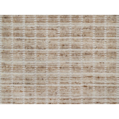 2'2"X3'1" Brown Modern Plain Decor Box Design Wool Loomed Knotted Mat Rug
