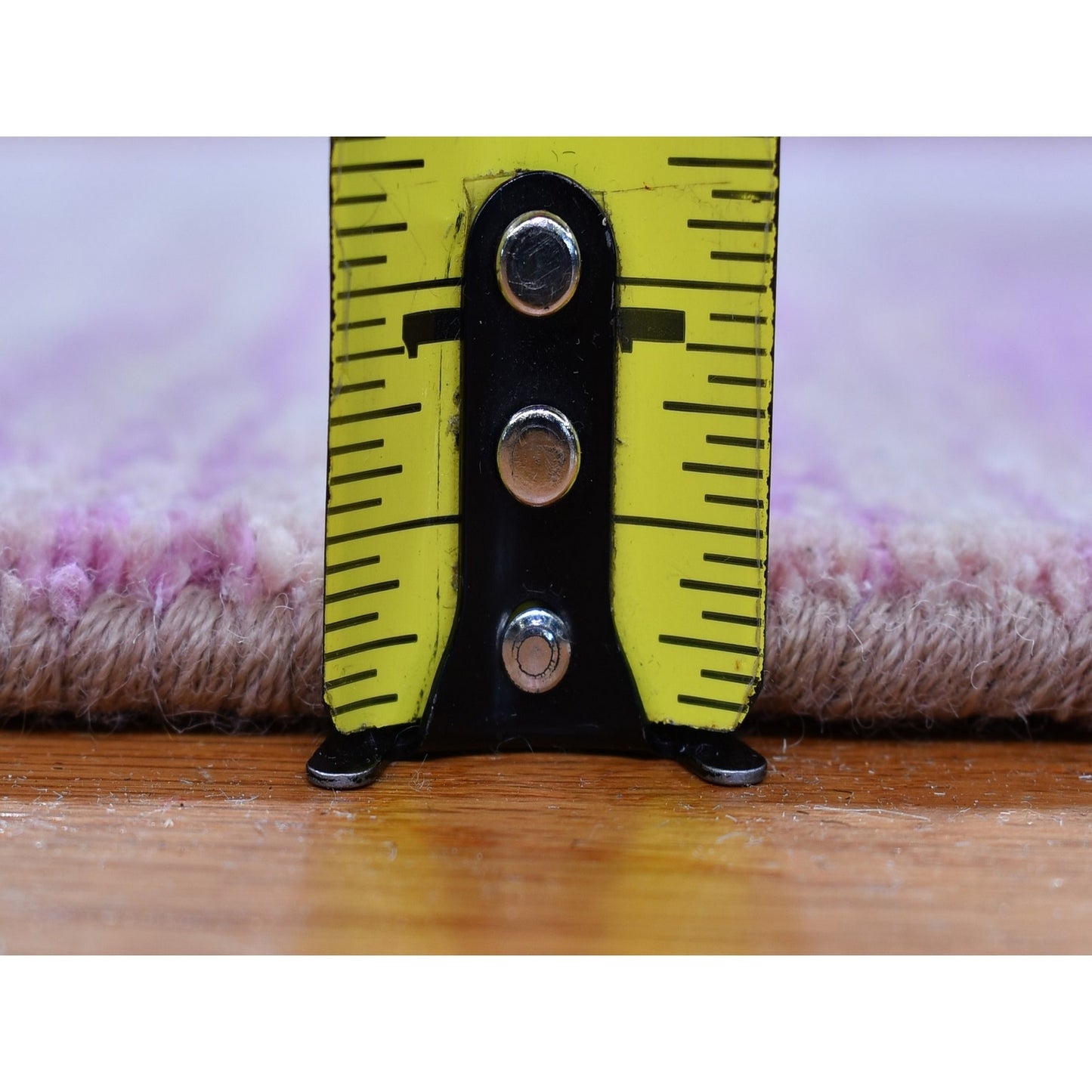 3'1"X5'4" Hand Knotted Pink Thick And Plush Wool Only Ombre Design Rug