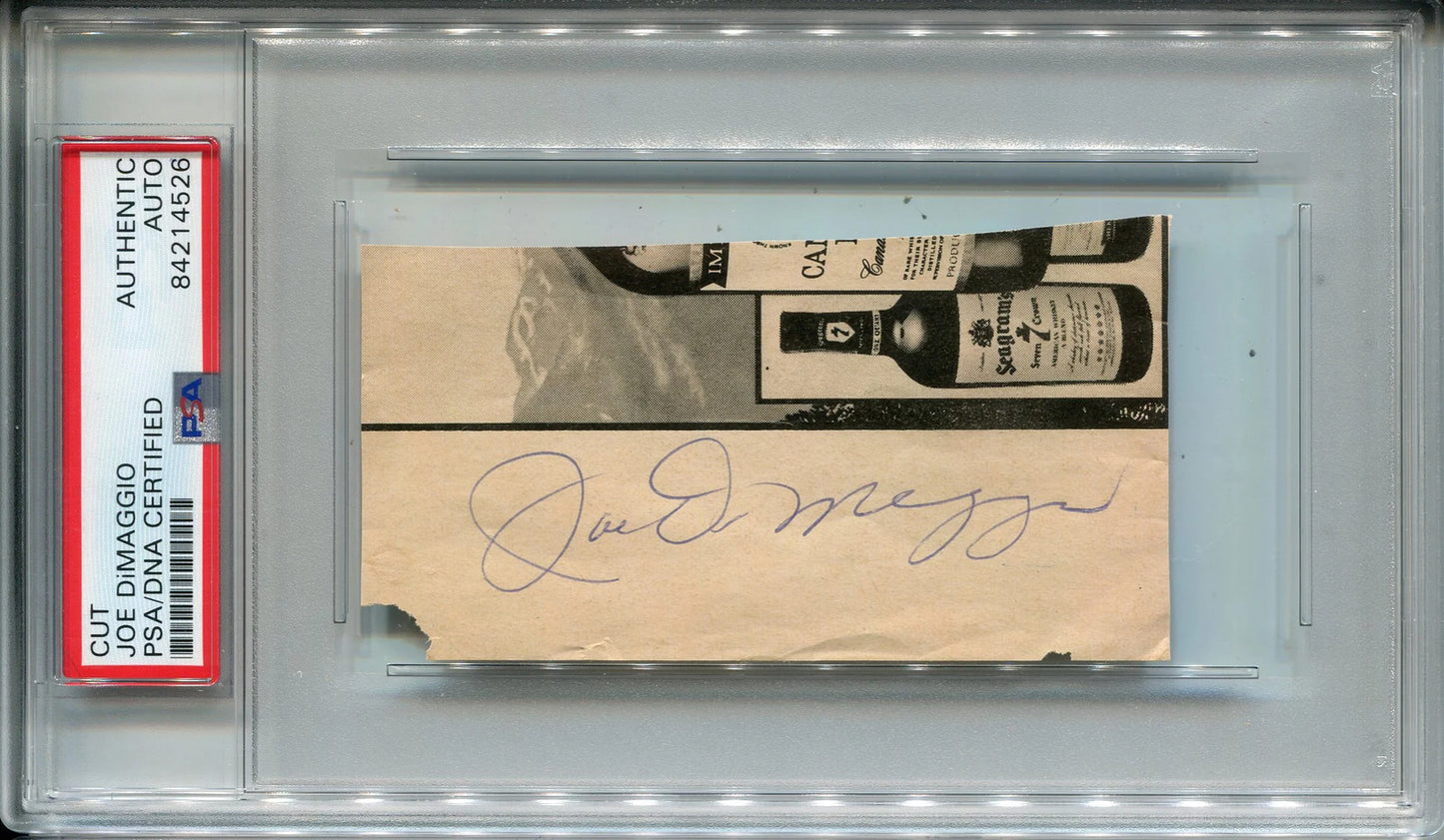 Joe Dimaggio Autographed Cut Magazine Page (Psa)