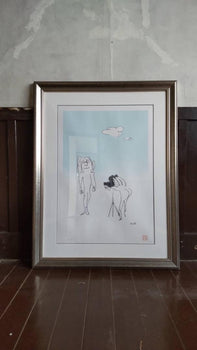 framed John Lennon painting smile number five film edition 300 autographed and